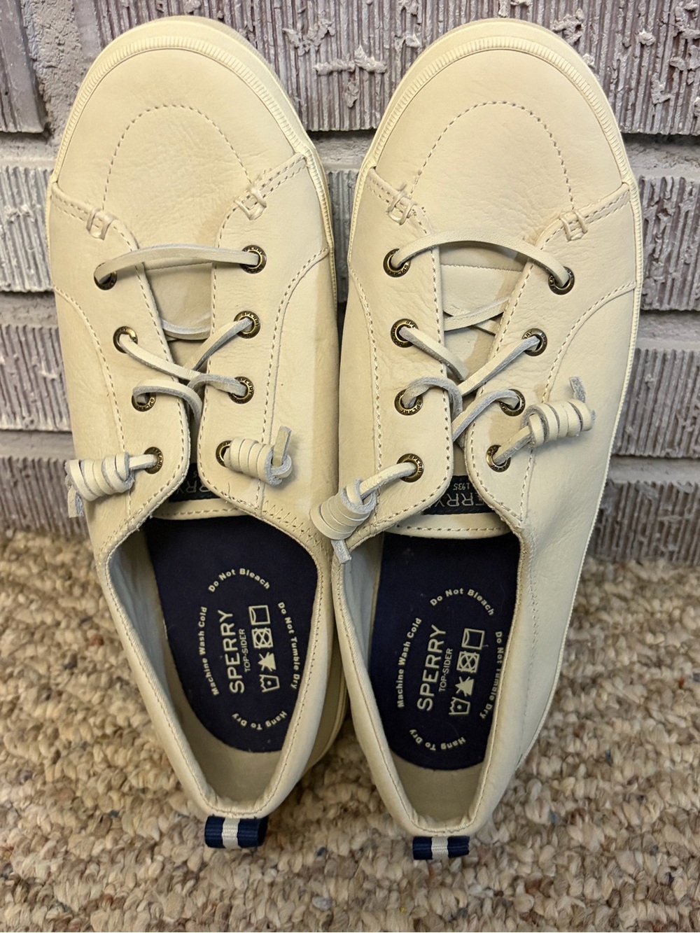 Sperry Women’s Sz 9.5 Cream Leather Boat Shoes